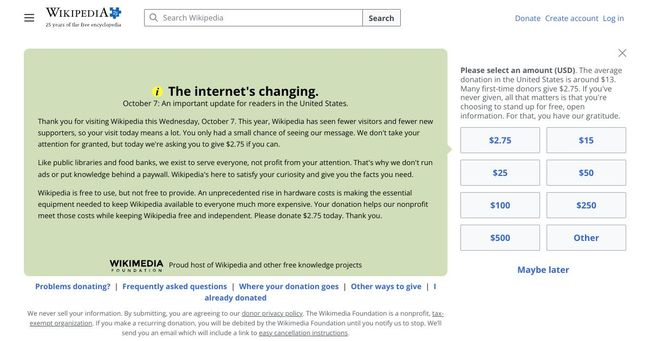 A screenshot of the Wikipedia page for Eleventy